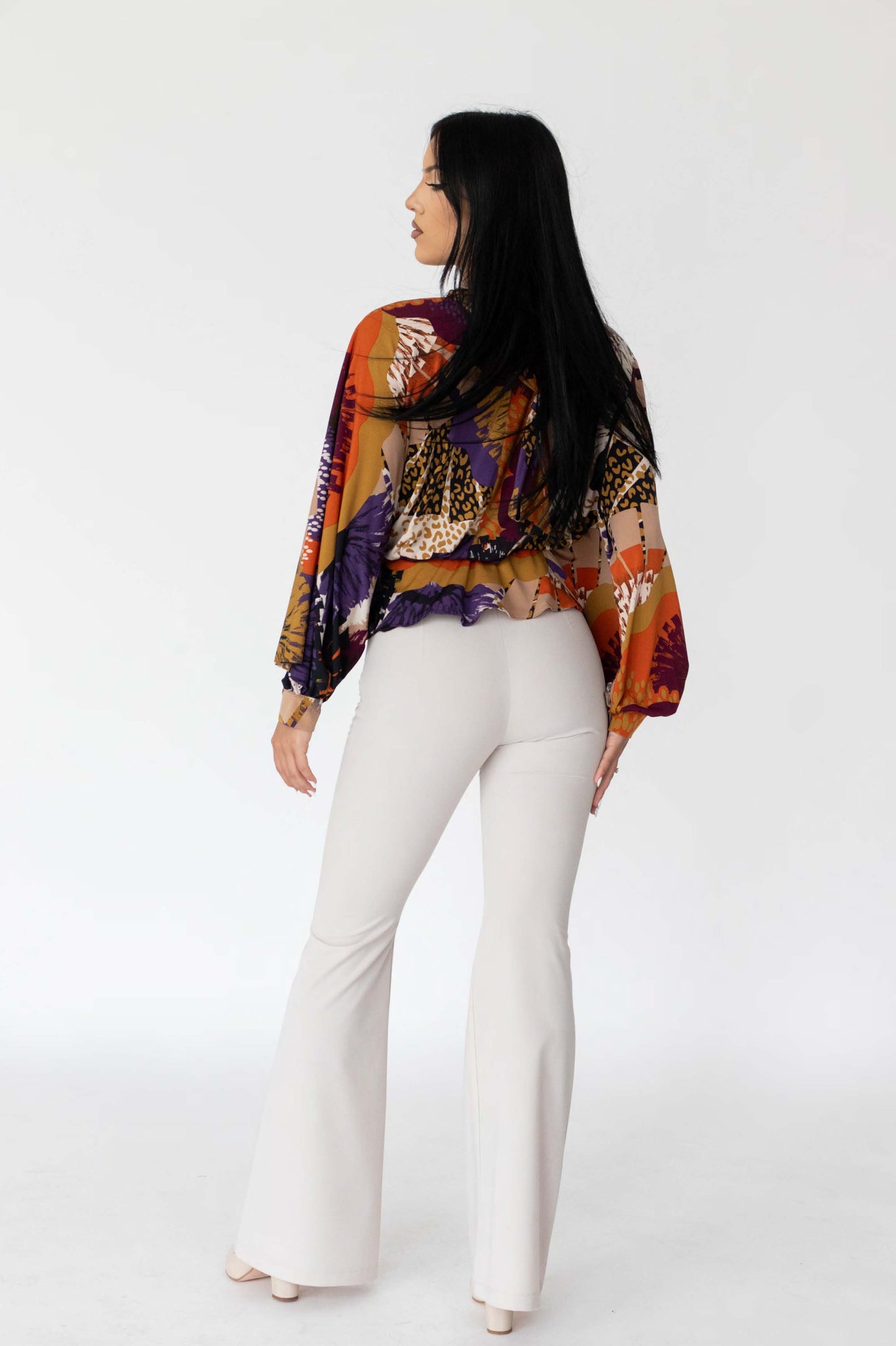 Abstract Summer Asymmetric Blouse