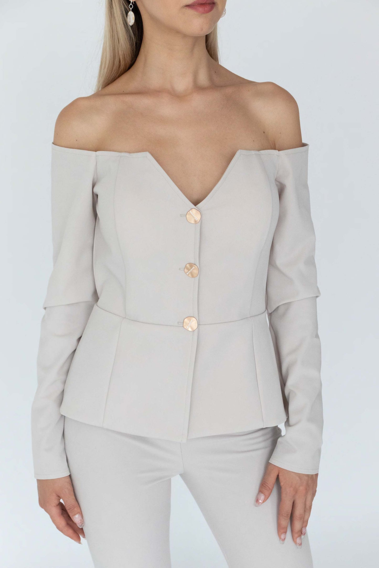 Tailored Off-Shoulder Blazer